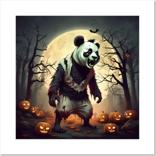 Halloween Zombie Panda Posters and Art